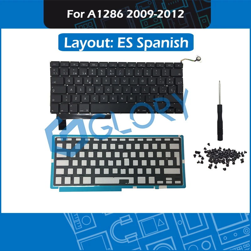 New ES Spanish A1286 Keyboard For Macbook Pro 15.4" 2009-2012 Replacement Keyboard with Backlight Screws Tool
New ES Spanish A1286 Keyboard For Macbook Pro 15.4" 2009-2012 Replacement Keyboard with Backlight Screws Tool