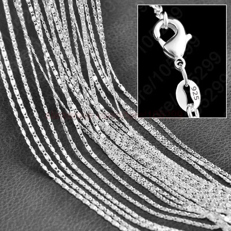 Wholesale 10PCS 16,18,20,22,24,26,28,30 Inches S Chains 925 Sterling Silver Fine Jewelry Necklace Chains+Lobster Clasps
Wholesale 10PCS 16,18,20,22,24,26,28,30 Inches S Chains 925 Sterling Silver Fine Jewelry Necklace Chains+Lobster Clasps