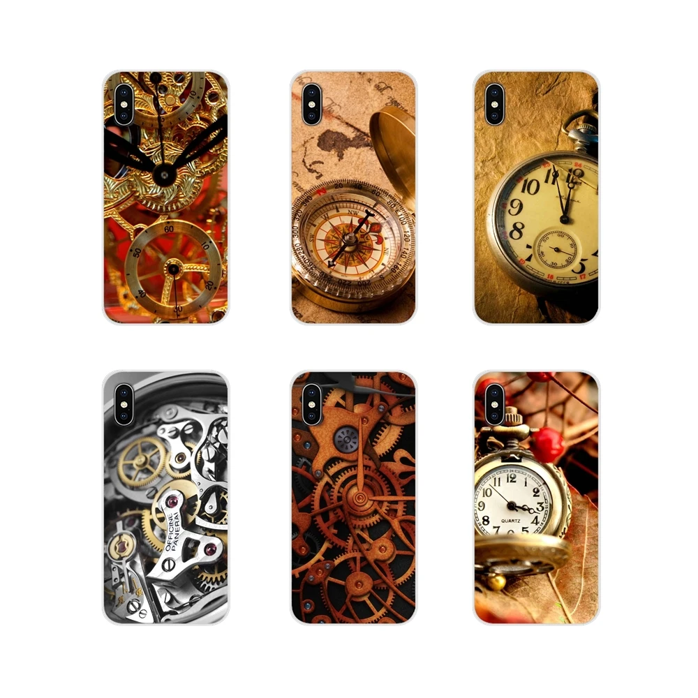 Soft Case Cover For Apple iPhone X XR XS MAX 4 4S 5 5S 5C SE 6 6S 7 8 Plus ipod touch funny Watch movement Clock dial desgin | Мобильные