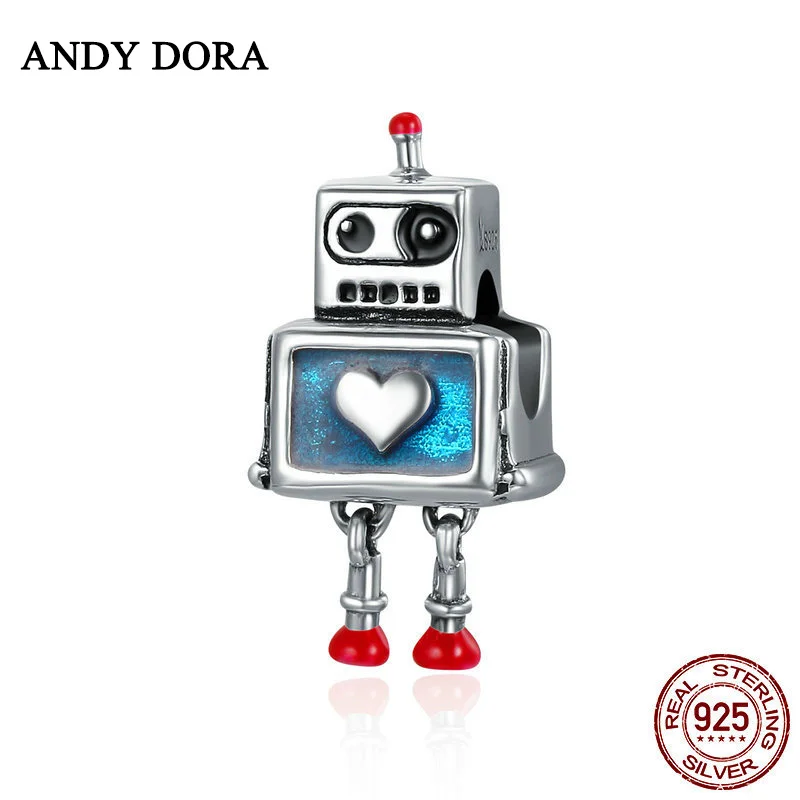 Holiday Gifts Blue Lovely Robot Charms Real S925 Bead Bracelets For Woman European Love Heart Beads For Diy Jewelry Making
Holiday Gifts Blue Lovely Robot Charms Real S925 Bead Bracelets For Woman European Love Heart Beads For Diy Jewelry Making