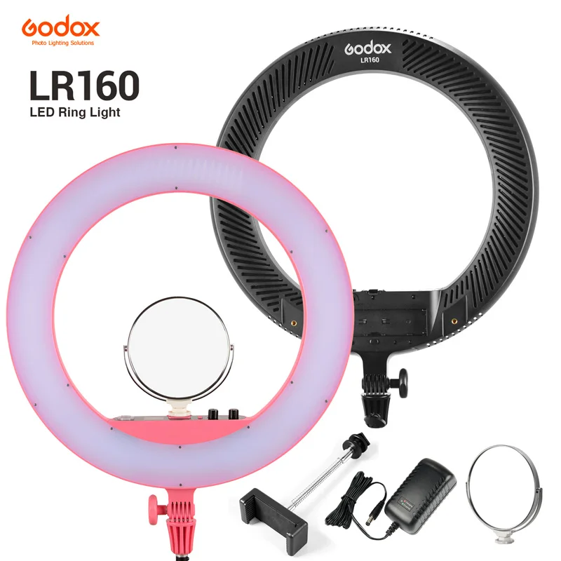 Godox LR160 Led Ring Light with Make Up Mirror Bi-color 3300-8000K 18W Video Selfie Makeup Fill Lighting Live Shooting
Godox LR160 Led Ring Light with Make Up Mirror Bi-color 3300-8000K 18W Video Selfie Makeup Fill Lighting Live Shooting
