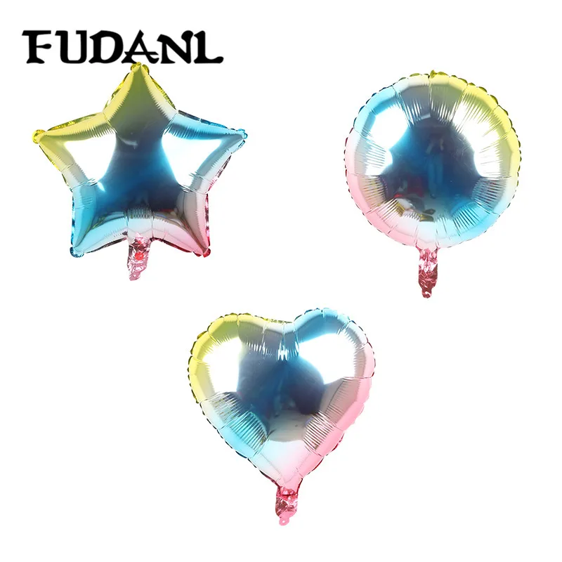 10pcs 18inch Gradient Color Star Heart Round Foil Helium Balloons Birthday Party Decorations Wedding Balloon Baby Shower Balls
10pcs 18inch Gradient Color Star Heart Round Foil Helium Balloons Birthday Party Decorations Wedding Balloon Baby Shower Balls