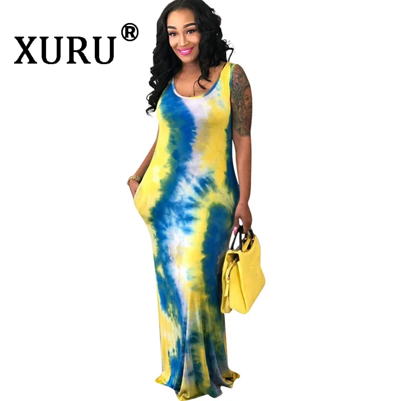 XURU Summer New Sexy Temperament Women's Dress Tie Dye Print Sleeveless Sling Bag Long Dress
XURU Summer New Sexy Temperament Women's Dress Tie Dye Print Sleeveless Sling Bag Long Dress
