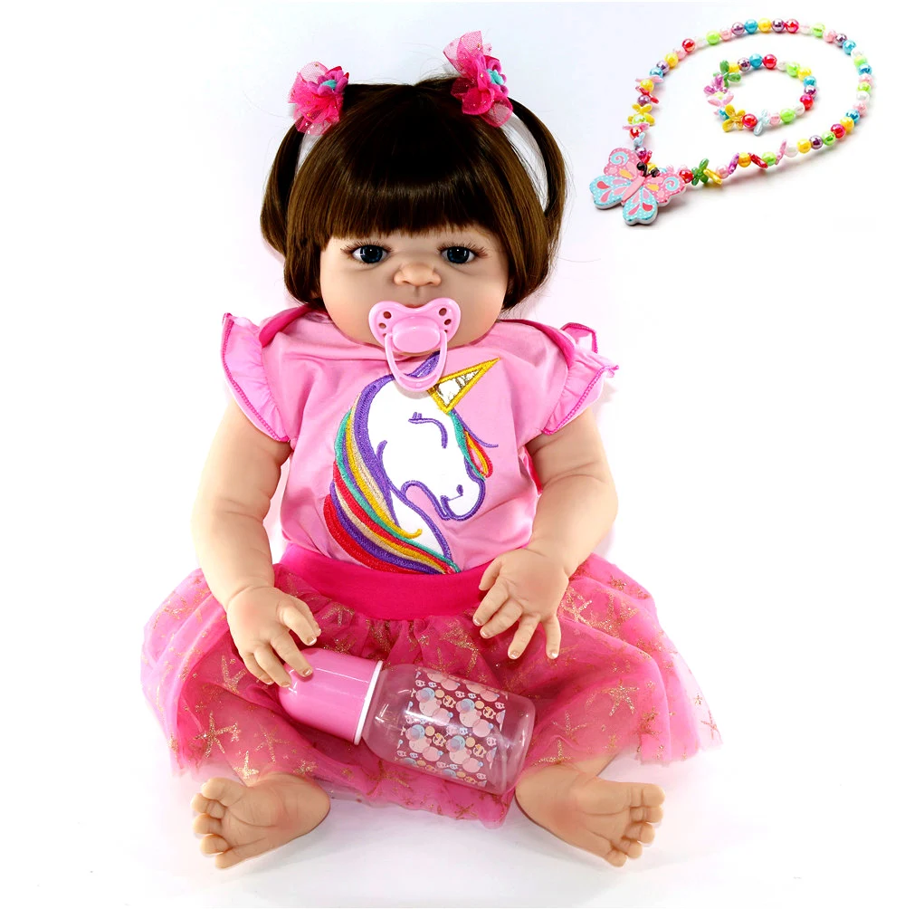 22inch Full Silicone Body Reborn Baby Doll Toy realistic modeling Bebe Bathe Accompanying Toy Birthday Gift bedtime bonecas
22inch Full Silicone Body Reborn Baby Doll Toy realistic modeling Bebe Bathe Accompanying Toy Birthday Gift bedtime bonecas