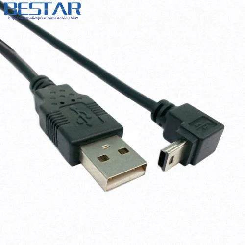 Down Angled 90 degree Mini USB 2.0 B type 5Pin Male to USB male data cable 0.5m 50cm
Down Angled 90 degree Mini USB 2.0 B type 5Pin Male to USB male data cable 0.5m 50cm