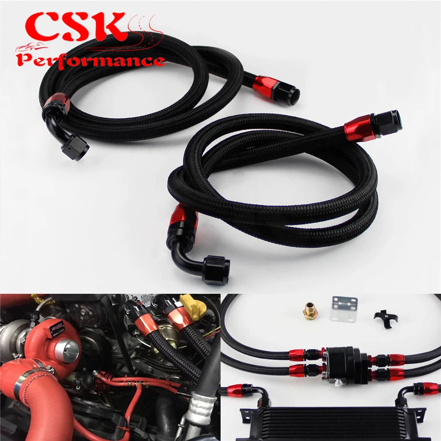 2Pcs 8AN Nylon Steel Braided Oil Cooler Filter Hose Oil Fuel Line + Fittings Black / Silver
2Pcs 8AN Nylon Steel Braided Oil Cooler Filter Hose Oil Fuel Line + Fittings Black / Silver