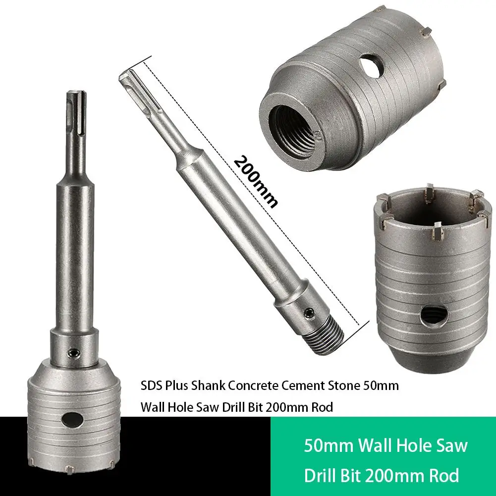 4PCS/Set SDS Plus Shank Concrete Cement Stone 50mm Wall Hole Saw Drill Bit 200mm Rod #40
4PCS/Set SDS Plus Shank Concrete Cement Stone 50mm Wall Hole Saw Drill Bit 200mm Rod #40