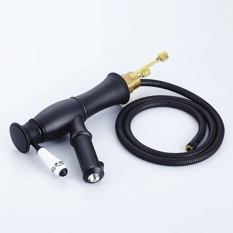 Basin Faucets Pull Out Taps Black Ceramic Single Handle Cock Deck Mounted ORB Hair Washing Bath WC Crane Classic HP-6126R
Basin Faucets Pull Out Taps Black Ceramic Single Handle Cock Deck Mounted ORB Hair Washing Bath WC Crane Classic HP-6126R