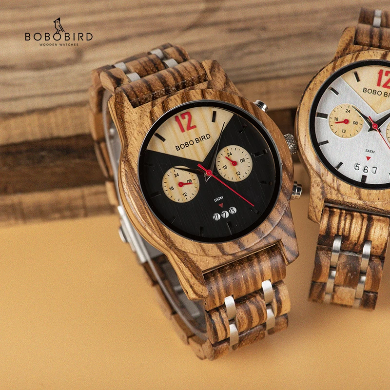 BOBO BIRD Wooden Watch Men Women Luxury Watches Chronograph Date Quartz Wristwatch Luxury Versatile Timepieces Great Gifts
BOBO BIRD Wooden Watch Men Women Luxury Watches Chronograph Date Quartz Wristwatch Luxury Versatile Timepieces Great Gifts