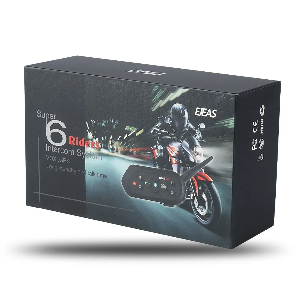 EJEAS 2PCE 1200m E6 Motorcycle Helmet Intercom Moto System Vox Bluetooth Motorcycle Interphone Moto Helmet Headset Bluetooth
EJEAS 2PCE 1200m E6 Motorcycle Helmet Intercom Moto System Vox Bluetooth Motorcycle Interphone Moto Helmet Headset Bluetooth