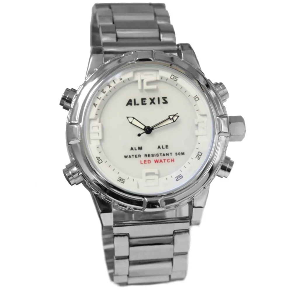 Alexis Brand Elegan Smart Silver Anadigit Watches for men led watch montre homme horloges mannen quart Watch
Alexis Brand Elegan Smart Silver Anadigit Watches for men led watch montre homme horloges mannen quart Watch