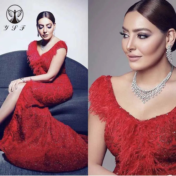 Vintage Vestidos De Fiesta V Neck Cap Sleeve Sequins Fabric Beaded Feather Thigh High Slit Mermaid Evening Dresses 2019
Vintage Vestidos De Fiesta V Neck Cap Sleeve Sequins Fabric Beaded Feather Thigh High Slit Mermaid Evening Dresses 2019