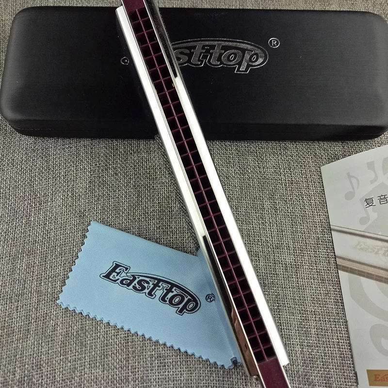 Easttop orient Ding's most T28-1 harmonica 28 hole professional playing level polyphonic harmonica C stress accent.
Easttop orient Ding's most T28-1 harmonica 28 hole professional playing level polyphonic harmonica C stress accent.