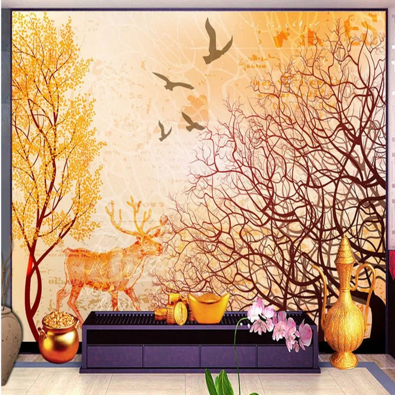 3D photo wallpaper stereo wallpaper Retro forest elk bird fresco living room TV wall custom bedroom living room mural
3D photo wallpaper stereo wallpaper Retro forest elk bird fresco living room TV wall custom bedroom living room mural