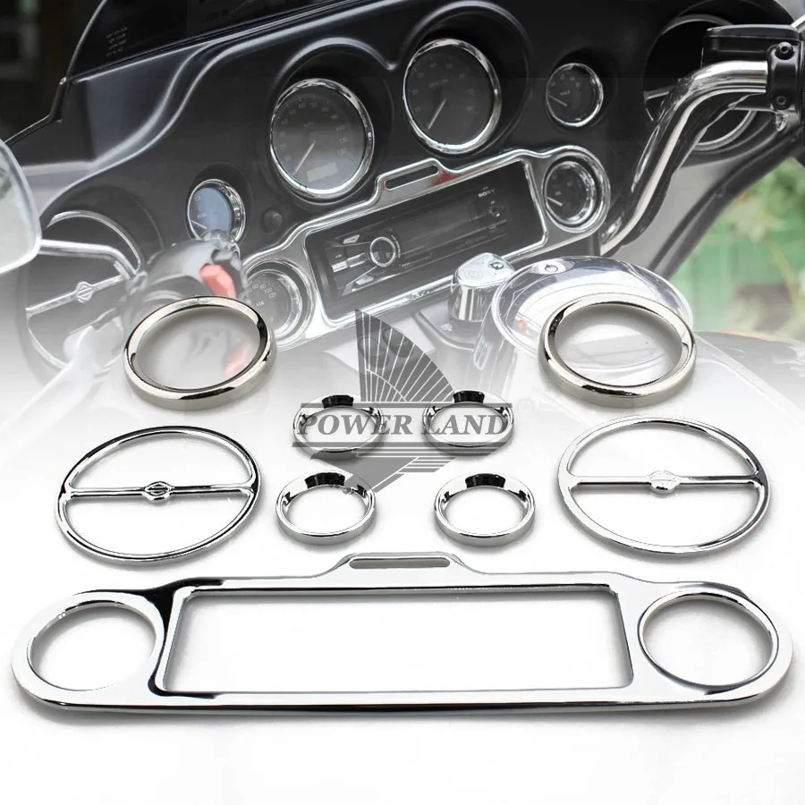 9pcs Brand New Motorcycle Chrome Stereo Accent+Speedometer+Speaker Trim Ring Set For Harley Ultra Classic 1986-Up Free Shipping
9pcs Brand New Motorcycle Chrome Stereo Accent+Speedometer+Speaker Trim Ring Set For Harley Ultra Classic 1986-Up Free Shipping