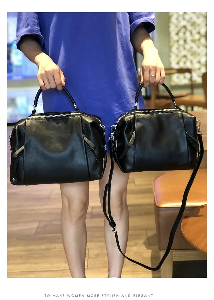 

Famous Brands Women Genuine leather tote bag female fashion Cowhide leather Messenger bags boston Handbag large shoulder bags