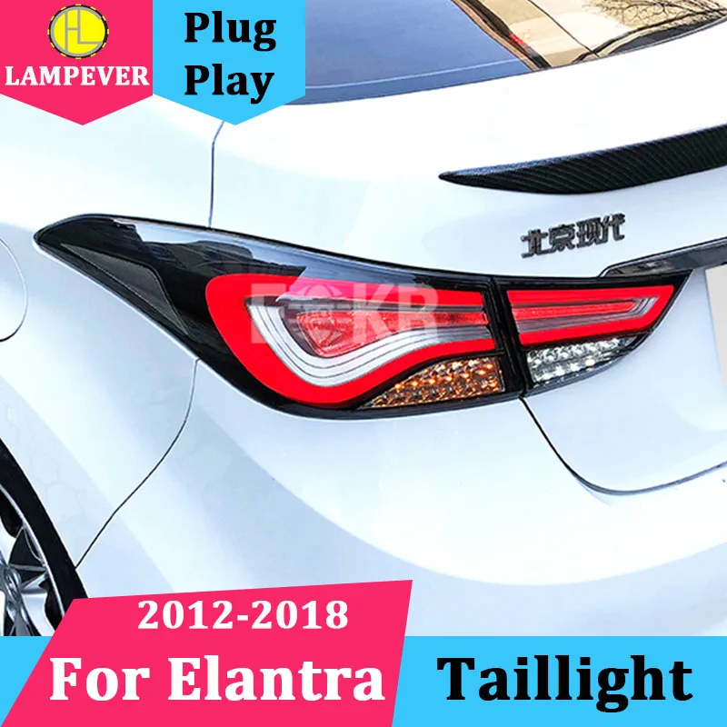 Автостайлинг для Hyundai Elantra задсветильник s 2012-2018 светодиодный задний фонарь DRL +