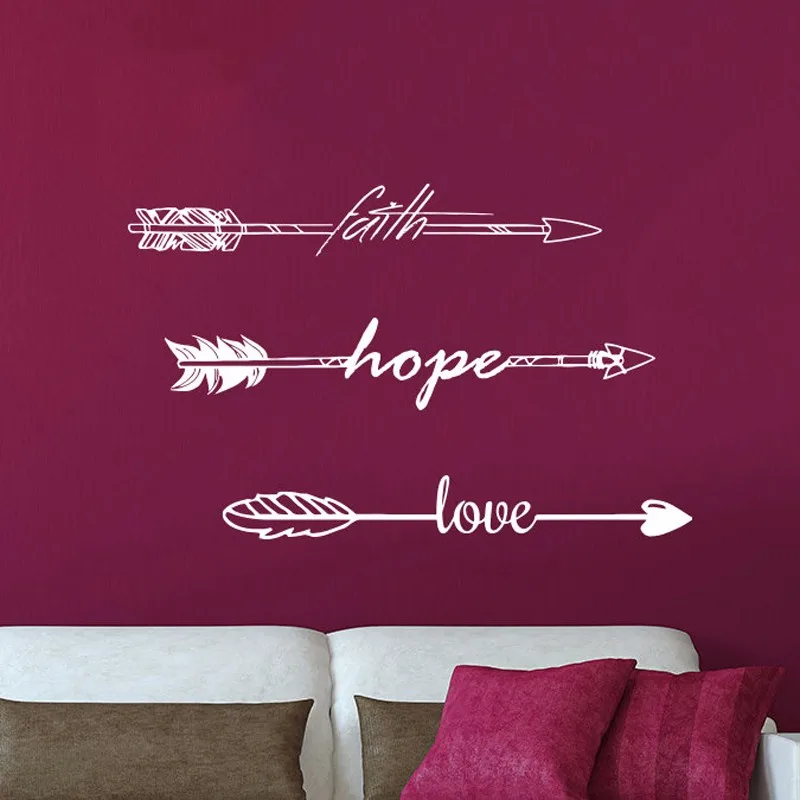 Новинка Виниловая наклейка на стену с надписью Hope Love|feather brooch|feather pursestickers food |