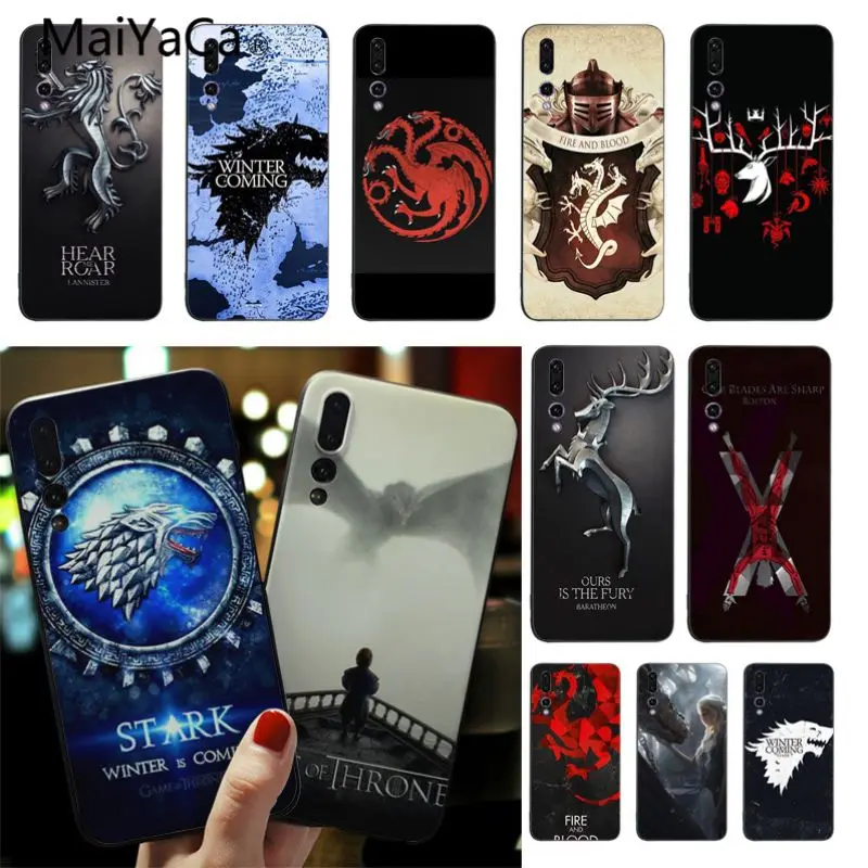 Чехол для телефона MaiYaCa GAME OF THRONES черный чехол из ТПУ Huawei honor 9 10 V9 V10 P9 P10 P20