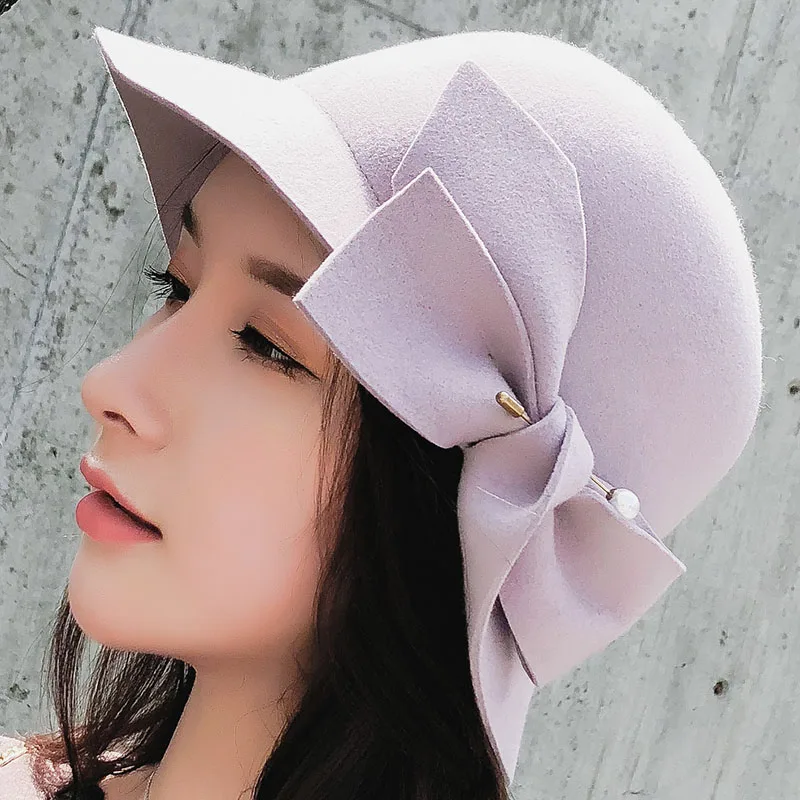 SUOGRY 2018 Winter Elegant Wool Fedoras Hat Female Dome Brim Fold Bow Wool Felt Hats Charming Solid Floral Women Fedora Cap
SUOGRY 2018 Winter Elegant Wool Fedoras Hat Female Dome Brim Fold Bow Wool Felt Hats Charming Solid Floral Women Fedora Cap