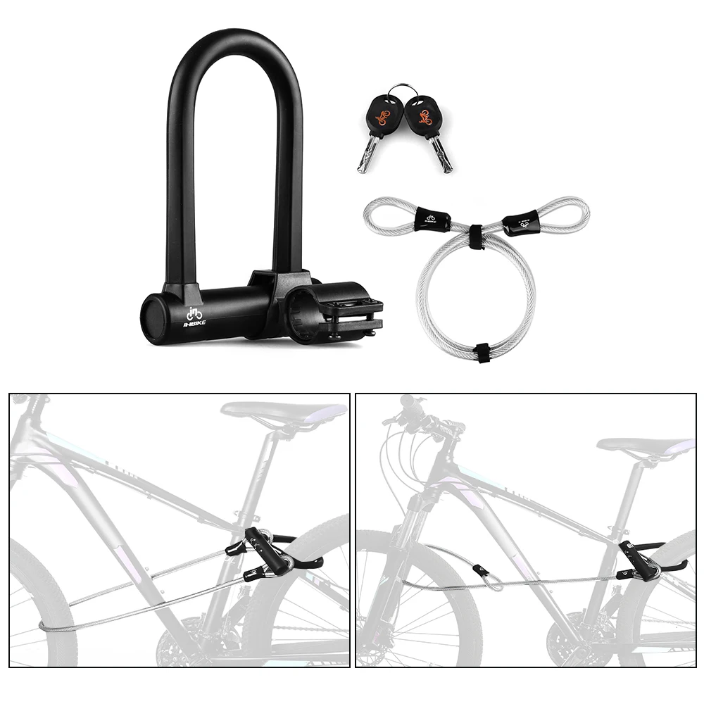 Anti Theft Bike Lock Heavy Duty Anti-shear Steel Bicycle Lock Combination with U Lock Shackle Flex Cable Lock
Anti Theft Bike Lock Heavy Duty Anti-shear Steel Bicycle Lock Combination with U Lock Shackle Flex Cable Lock