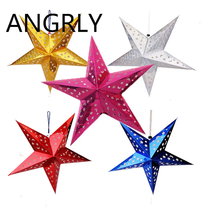 ANGRLY Christmas Hollow-pointed Star Three-dimensional Laser Paper Kindergarten Ceiling Christmas Decorations for Home Wedding
ANGRLY Christmas Hollow-pointed Star Three-dimensional Laser Paper Kindergarten Ceiling Christmas Decorations for Home Wedding