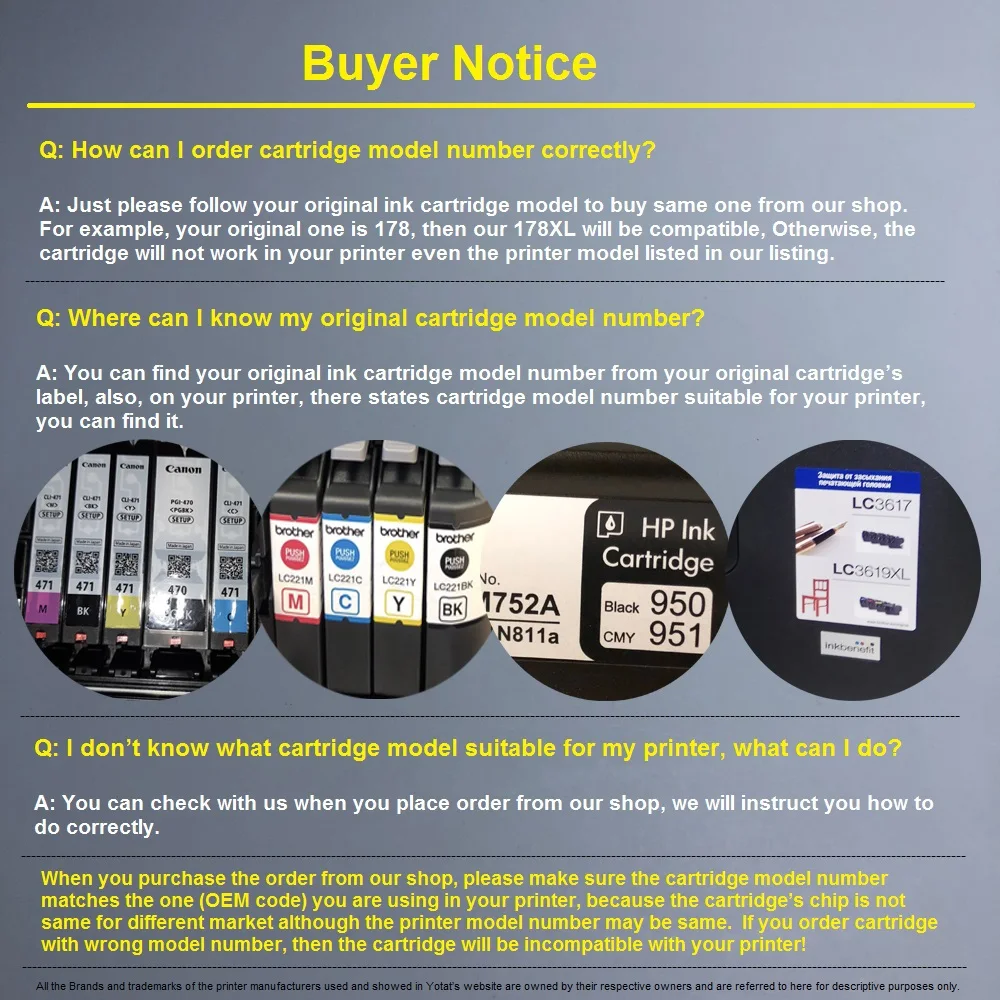 YOTAT Ink cartridge LC103 LC103XL for Brother MFC-J4310DW J4410DW J4510DW J4610DW J4710DW MFC-J245 J285DW J450DW J470DW J475DW
YOTAT Ink cartridge LC103 LC103XL for Brother MFC-J4310DW J4410DW J4510DW J4610DW J4710DW MFC-J245 J285DW J450DW J470DW J475DW