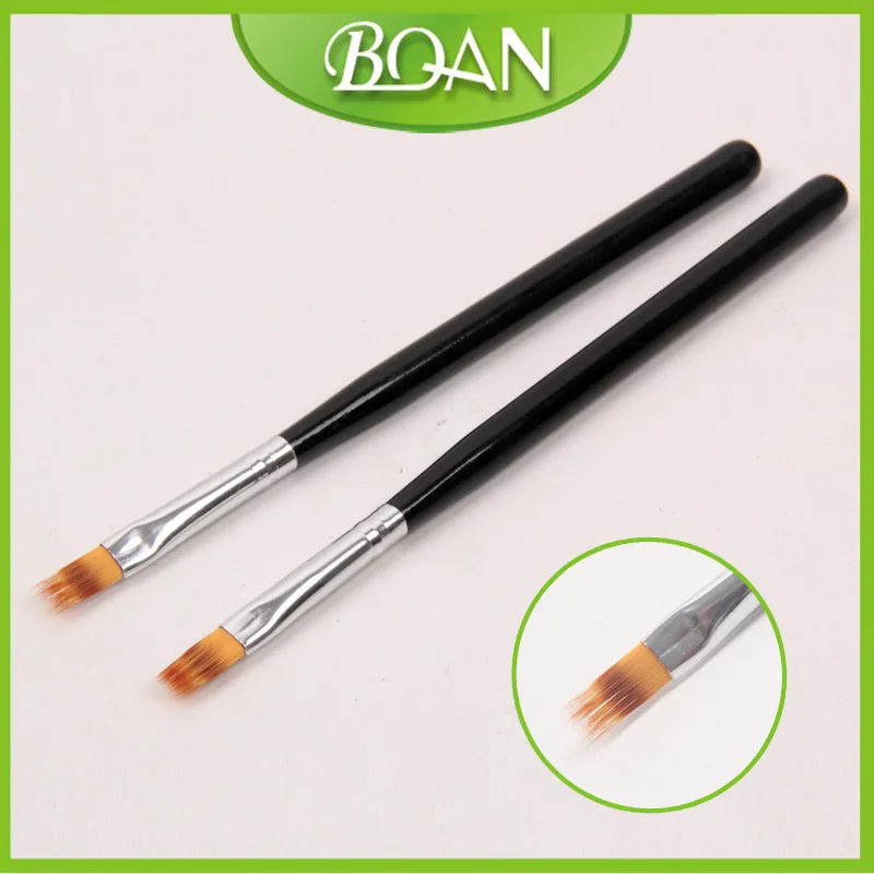 BQAN New Professional Black Wood Handle Nail Painting Brush Ombre Brush for UV Gel