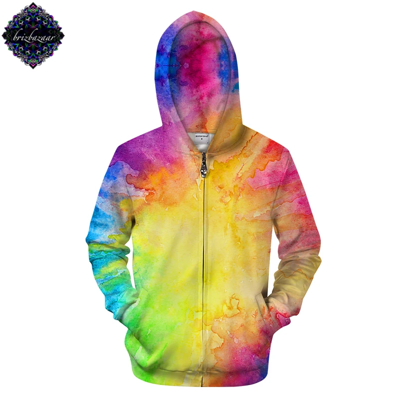 Толстовка с капюшоном NeonDye от Brizbazaar худи на молнии мужской спортивный костюм