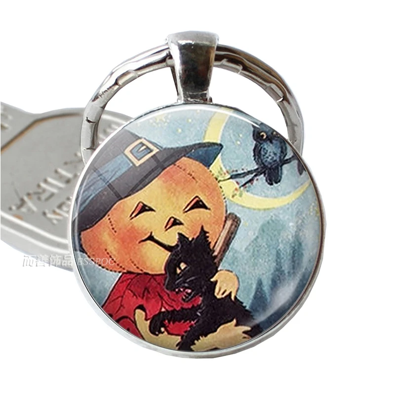 Fashion Halloween Glass Dome Black Cat Pendant Key Chain Jewelry Pumpkin Love Keychain Glass Dome Alloy Key Ring Bag Decor Gift
Fashion Halloween Glass Dome Black Cat Pendant Key Chain Jewelry Pumpkin Love Keychain Glass Dome Alloy Key Ring Bag Decor Gift