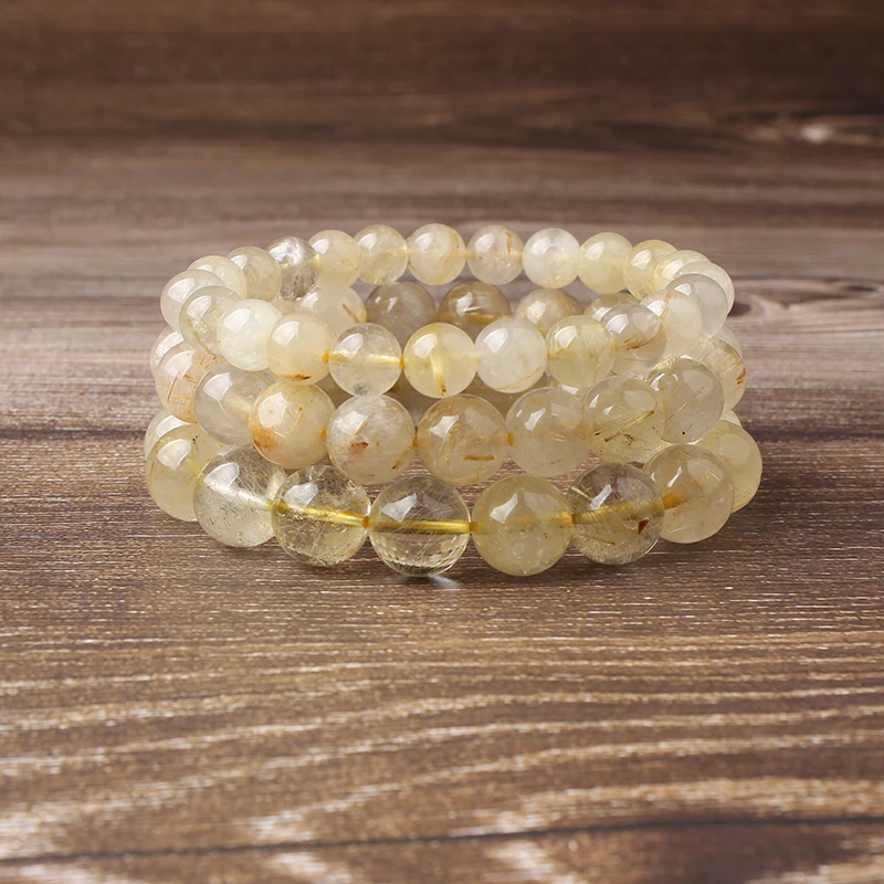 Lingxiang Natural Crystal Gold Hair Crystal Bracelet 6/8/10/12mm Size Optional for Couples Lucky Add Courage Bracelet
Lingxiang Natural Crystal Gold Hair Crystal Bracelet 6/8/10/12mm Size Optional for Couples Lucky Add Courage Bracelet