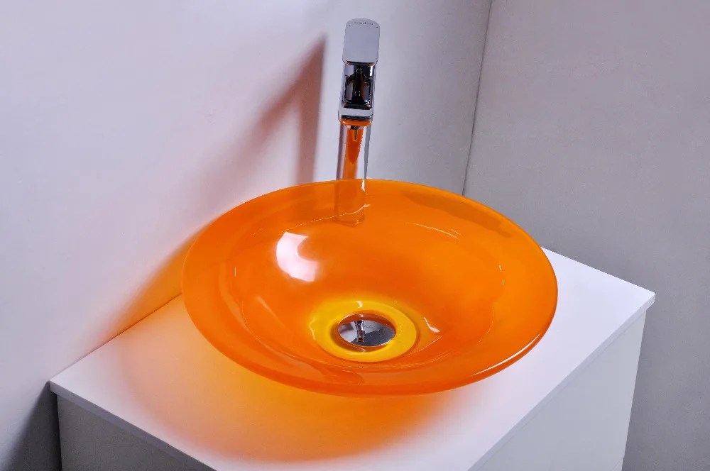 

All NEW Colored Resin Acyrlic HAND WASH BASIN Vanity Sink COUNTER TOP Round Vessel Sink 38282