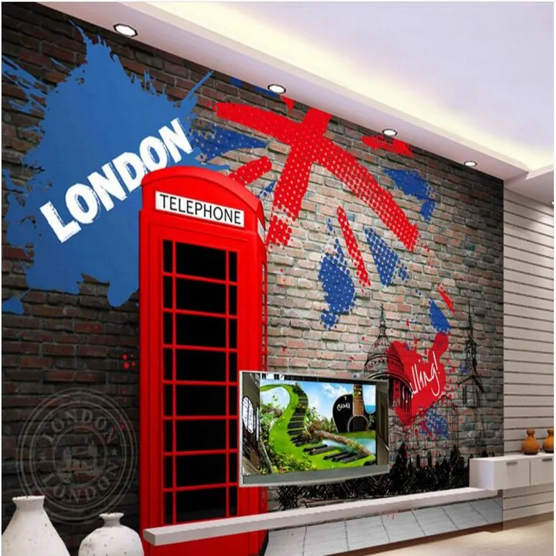 beibehang Wallpaper European and American retro 3d stereo red telephone booth background wall painting non - woven wallpaper
beibehang Wallpaper European and American retro 3d stereo red telephone booth background wall painting non - woven wallpaper