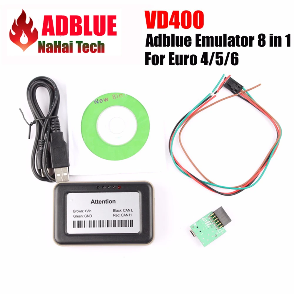 VD400 AdBlue с датчиком NOx, VD 400, эмулятор AdBlue 8 в 1, поддержка EURO 6, коробка для эмуляции AdBlue, профессиональный диагностический инструмент
VD400 AdBlue с датчиком NOx, VD 400, эмулятор AdBlue 8 в 1, поддержка EURO 6, коробка для эмуляции AdBlue, профессиональный диагностический инструмент