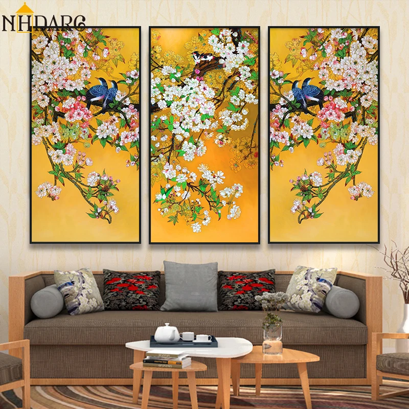Chinese Style Plum Blossom Birds Canvas Print Painting Poster 3 Panels Wall Pictures Art Modern Vintage Room Home Decoration
Chinese Style Plum Blossom Birds Canvas Print Painting Poster 3 Panels Wall Pictures Art Modern Vintage Room Home Decoration