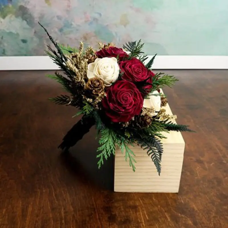 Новинка ручной работы розы искусственные цветы для невесты красный букет