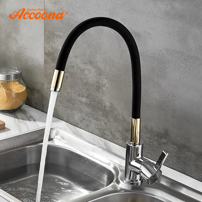 Accoona Silicone Tube Kitchen Faucet Brass Pull Out Mixer Tap Sinks Single Handle Deck Mounted Hot And Cold Water Faucet A9890
Accoona Silicone Tube Kitchen Faucet Brass Pull Out Mixer Tap Sinks Single Handle Deck Mounted Hot And Cold Water Faucet A9890