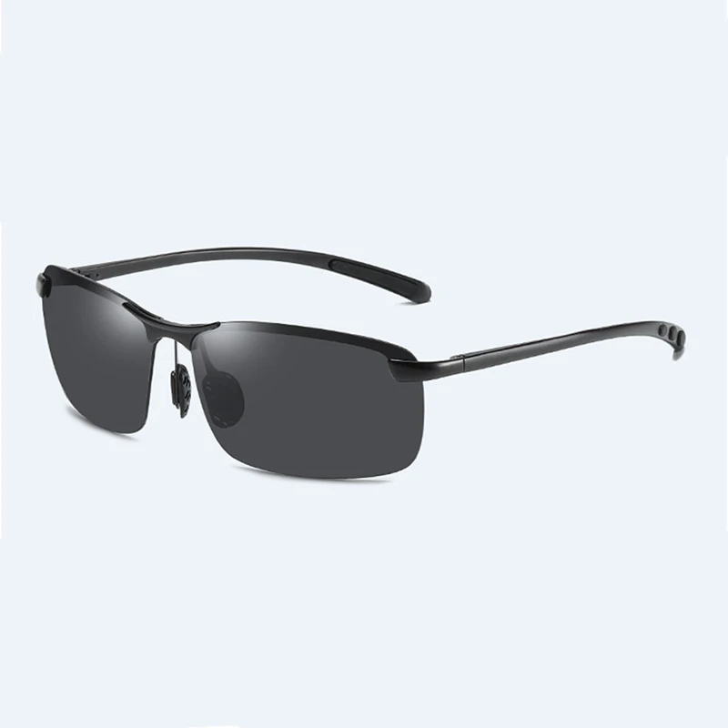 

Очки солнцезащитные Мужские поляризационные, прямоугольной формы, Классические брендовые дизайнерские модные солнечные очки без оправы д...
