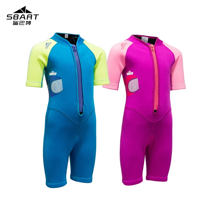 Sbart new 2mm neoprene diving suit, girls swimsuit, Siamese short sleeved swimsuit boy swimming, surfing, snorkeling, sunscreen
Sbart new 2mm neoprene diving suit, girls swimsuit, Siamese short sleeved swimsuit boy swimming, surfing, snorkeling, sunscreen