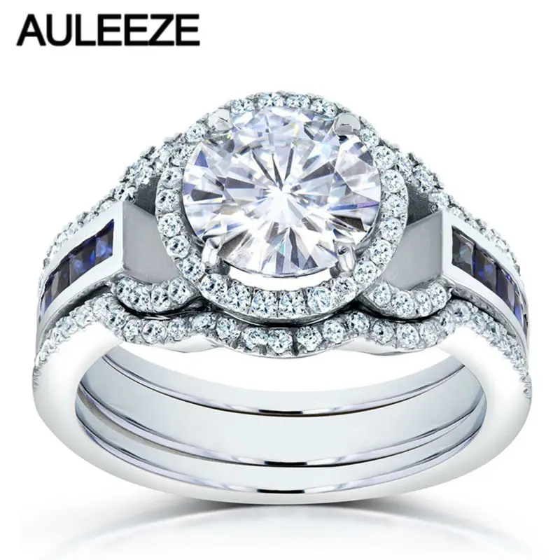 Женский Свадебный комплект Moissanite, однотонный Свадебный комплект из 3 предметов с голубым Сапфиром И кольцами из белого золота 14 к, Forever Brilliant ...
Женский Свадебный комплект Moissanite, однотонный Свадебный комплект из 3 предметов с голубым Сапфиром И кольцами из белого золота 14 к, Forever Brilliant ...