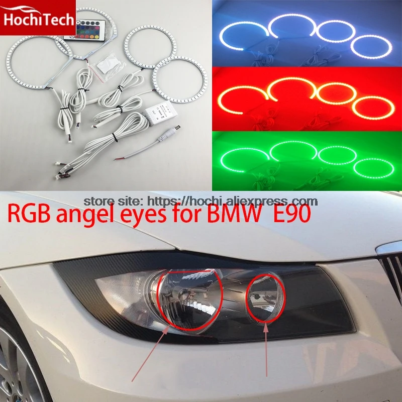 HochiTech Excellent RGB Multi-Color LED Angel Eyes Halo Rings kit car styling for BMW 3 Series E90 2005-2008 Halogen headlight
HochiTech Excellent RGB Multi-Color LED Angel Eyes Halo Rings kit car styling for BMW 3 Series E90 2005-2008 Halogen headlight