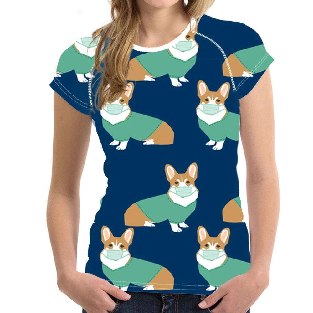 NOISYDESIGNS Women T Shirt Cute Puppy Corgi Printing T-shirt Teenagers Kawaii Pattern Tee Shirt Femme Short Sleeve Summer Tops
NOISYDESIGNS Women T Shirt Cute Puppy Corgi Printing T-shirt Teenagers Kawaii Pattern Tee Shirt Femme Short Sleeve Summer Tops