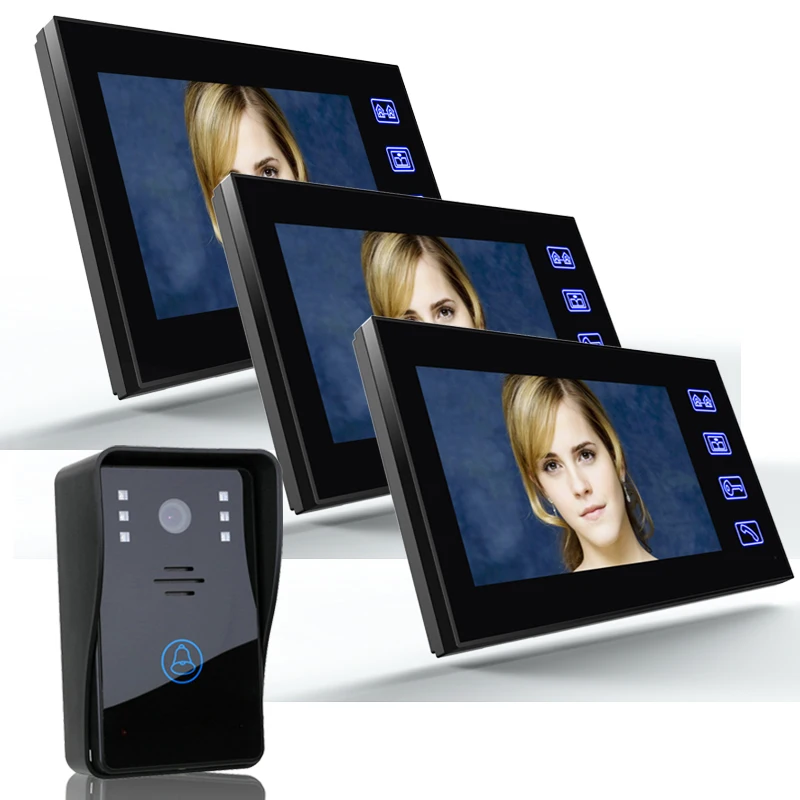 Free Shipping!ENNIO 7" Video Door Phone Intercom Doorbell with 1pcs 1000TVL Outdoor Security CCTV Camera + 3pcs Indoor Monitor
Free Shipping!ENNIO 7" Video Door Phone Intercom Doorbell with 1pcs 1000TVL Outdoor Security CCTV Camera + 3pcs Indoor Monitor