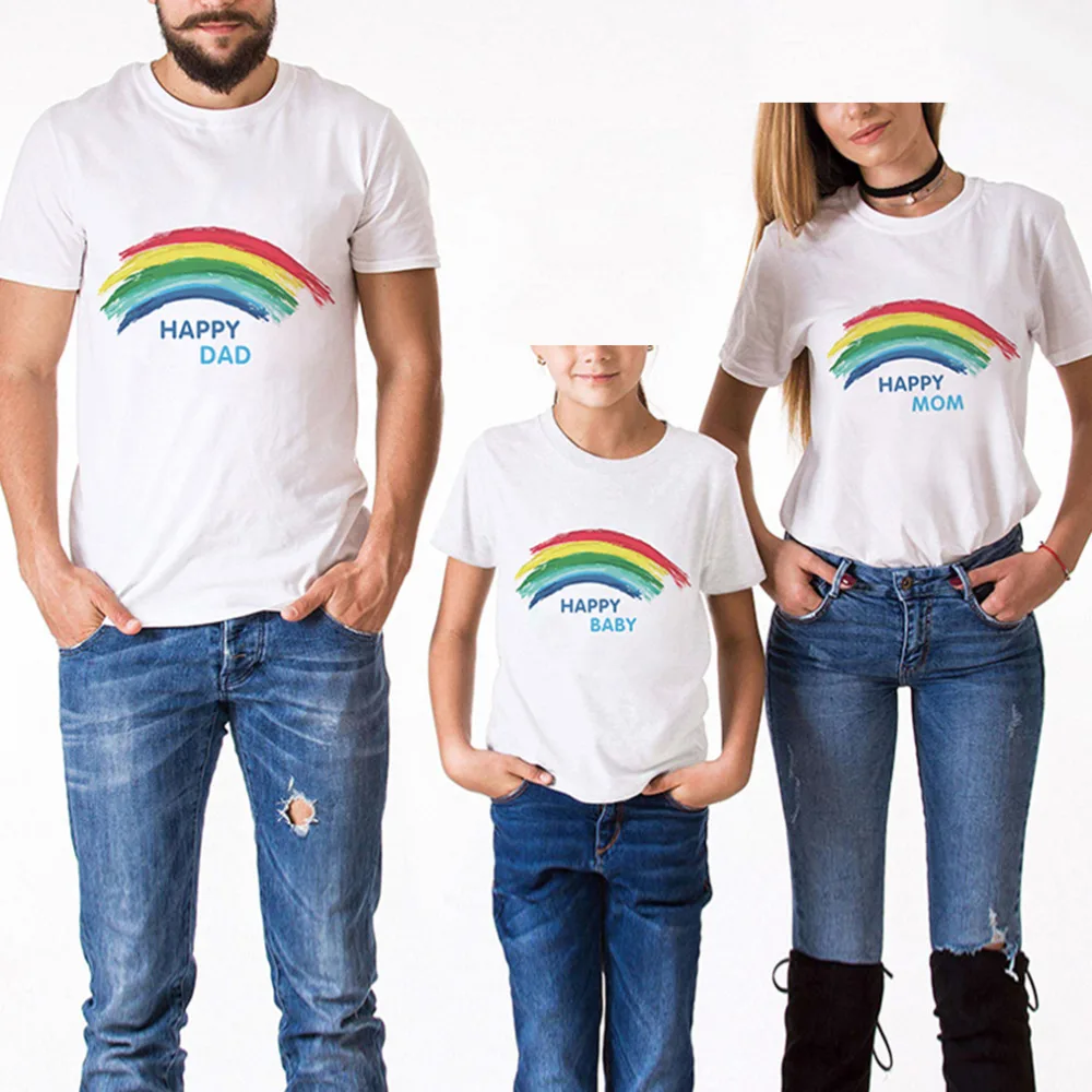 Family Look Cotton Mother Father Son Daughter Clothing Matching Outfit Rainbow Printing Summer Short Sleeve T Shirt Top Clothes
Family Look Cotton Mother Father Son Daughter Clothing Matching Outfit Rainbow Printing Summer Short Sleeve T Shirt Top Clothes