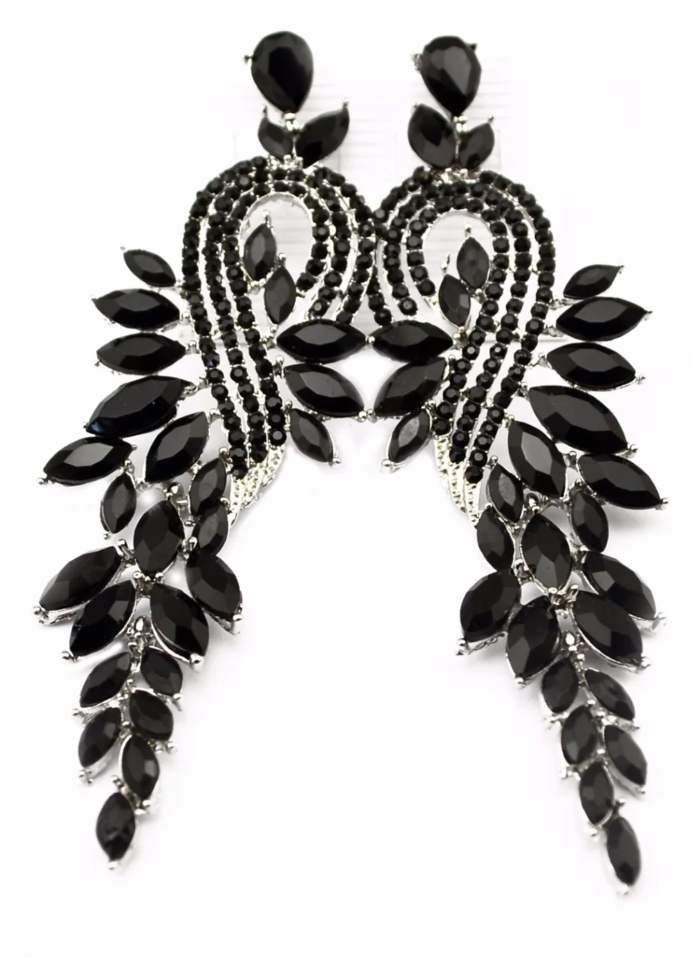 Luxury Black Blue Clear Rhinestone Leaves Earrings Big Exaggerated Drop Earrings for Women pendientes Wedding Party Jewelry
Luxury Black Blue Clear Rhinestone Leaves Earrings Big Exaggerated Drop Earrings for Women pendientes Wedding Party Jewelry