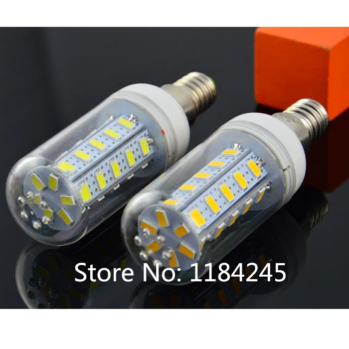 

E14 6W 36 LED 5730 SMD 220V 110V Cover Corn Spotlight Light Lamp Bulb Warm Pure White 10pcs/lot