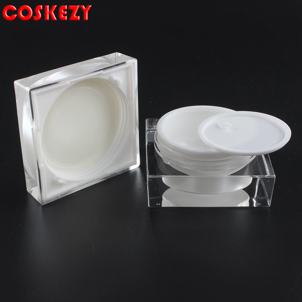 Wholesale 30g acrylic cream jar, 1 oz square pearl white acrylic cream containers for packaging
Wholesale 30g acrylic cream jar, 1 oz square pearl white acrylic cream containers for packaging