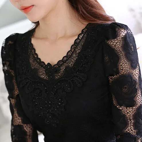 2020 Spring Women Lace Slim Hollow Out Embroidery Blouse Shirt Full Sleeve Lace Diamonds Casual Base Shirt
2020 Spring Women Lace Slim Hollow Out Embroidery Blouse Shirt Full Sleeve Lace Diamonds Casual Base Shirt