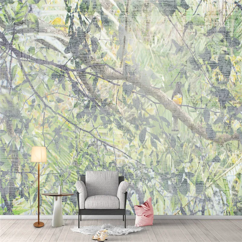 

Pastoral Custom Wallpaper 3D Country Murals Photo Trees Wallpapers Fresh Florals Bird for Living Room Bedroom Home Decor