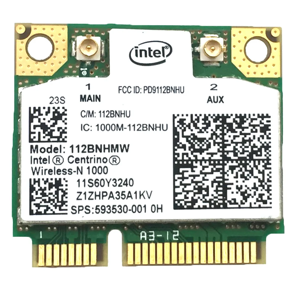 Оригинальная сетевая карта Intel Centrino Wireless N 1000 112BNHMW 300 Мбит/с 2 4 ГГц Wifi Half Mini PCI E|network
